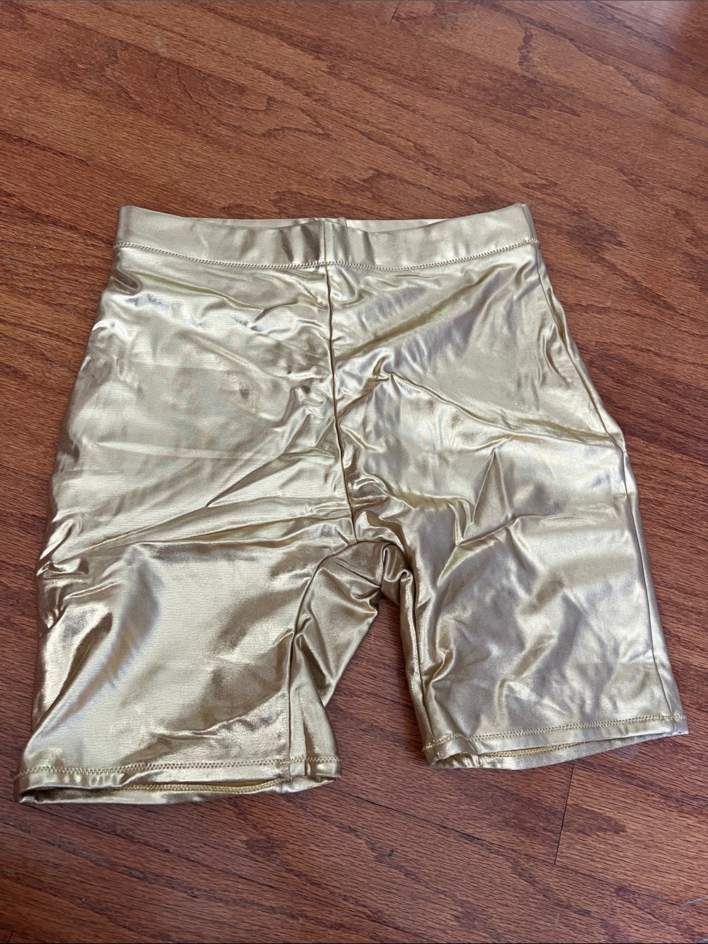 SKIMS Metallic Gold Kids Leggings Bike Shorts